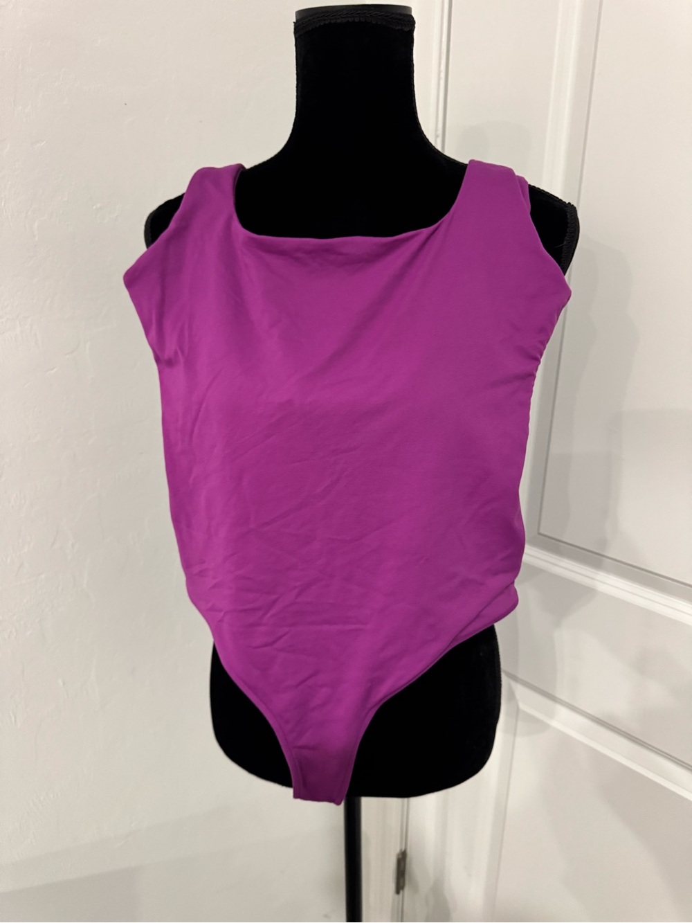 Zara Bright Plum Scoop Neck Top